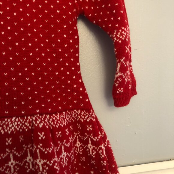 holiday sweater dress, baby sweataer dress, toddler sweater dress, holiday dress - Picture 4 of 7